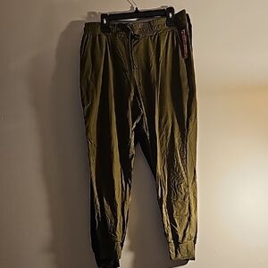 La Image olive green and black pants
